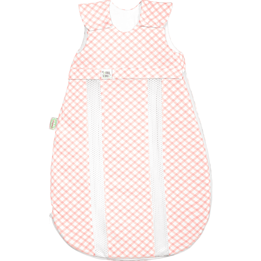 odenwälder Jersey-Schlafsack prima klima check light coral 60 cm - 130 cm
