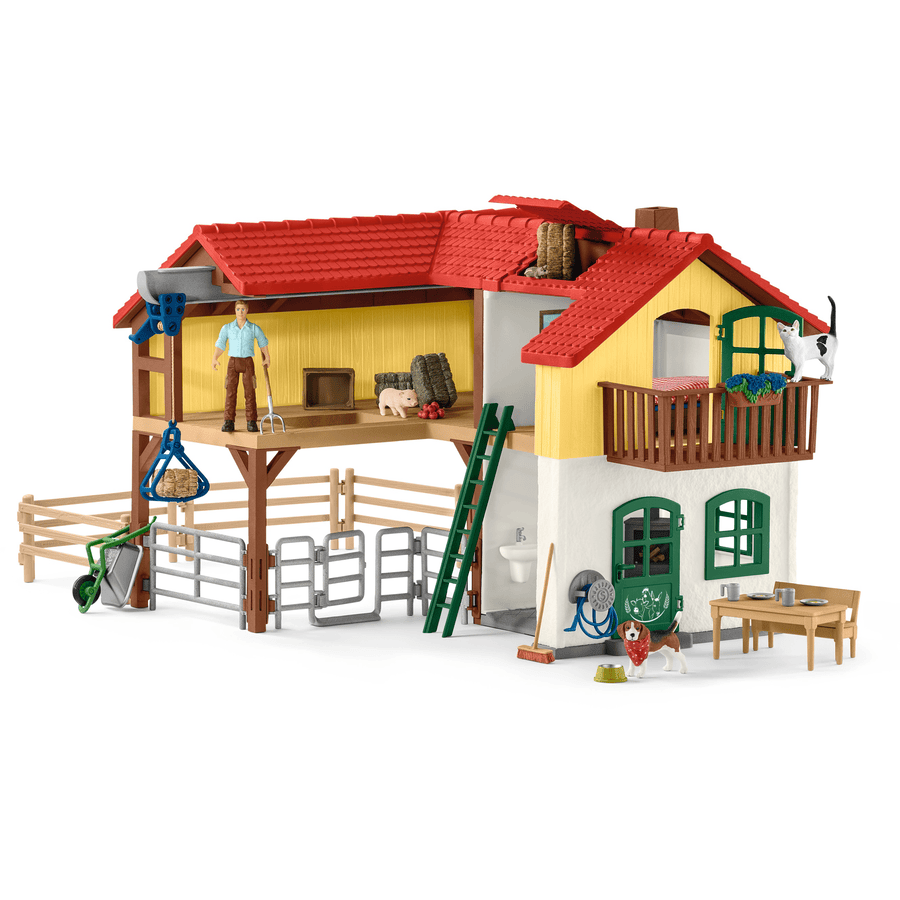 schleich ® Stuehus med stald og dyr 42407 