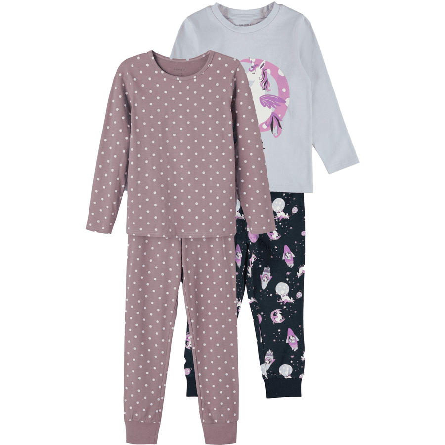 name it Schlafanzug 2er Pack Nkfnightset Elderberry Unicorn