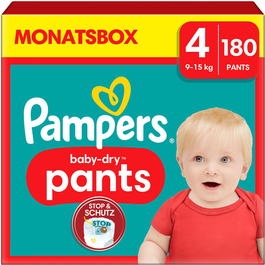 Pampers Baby-Dry Pants, Gr. 4 Maxi, 9-15kg, Monatsbox (1 x 180 Pants)
