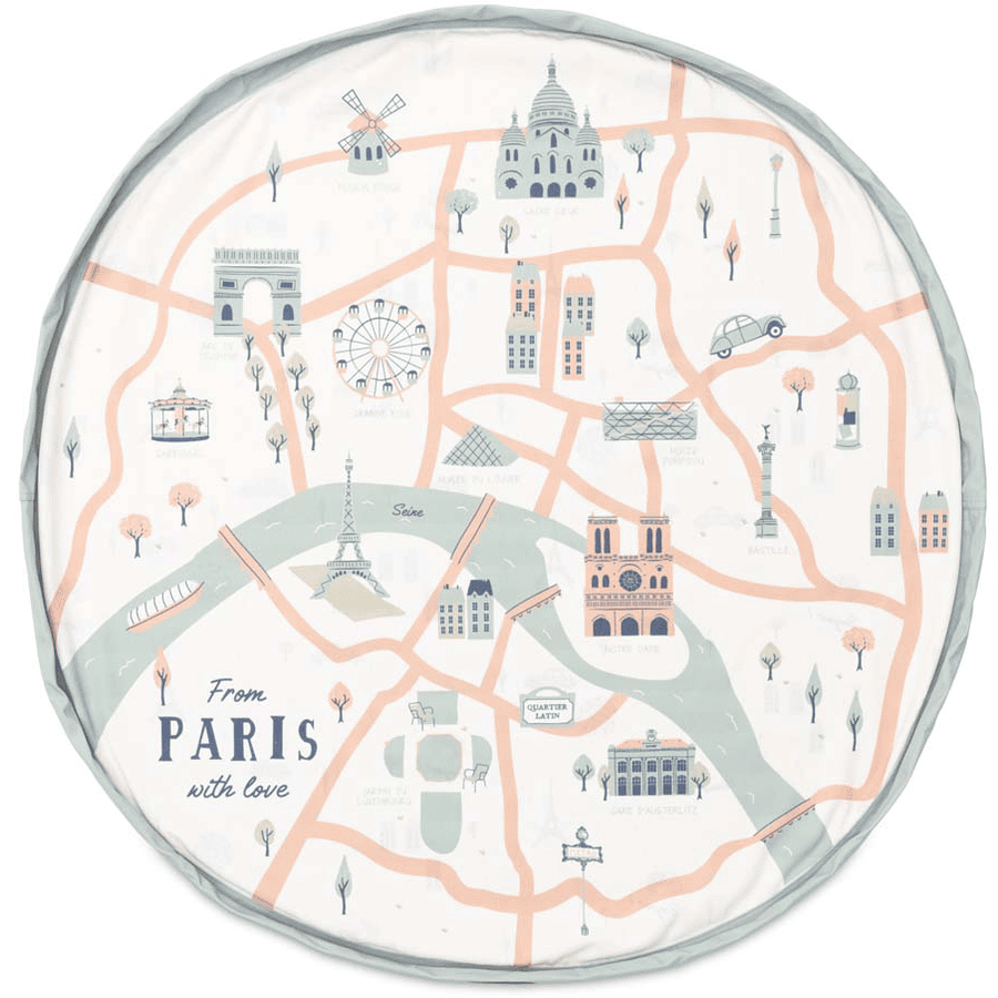 play&go ® Tappeto gioco 2 in 1 mappa di Parigi ⌀ 140 cm