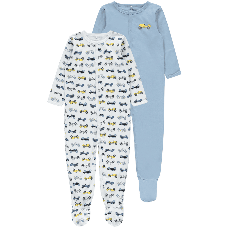 name it Combinaison pyjama enfant Dusty Blue lot de 2