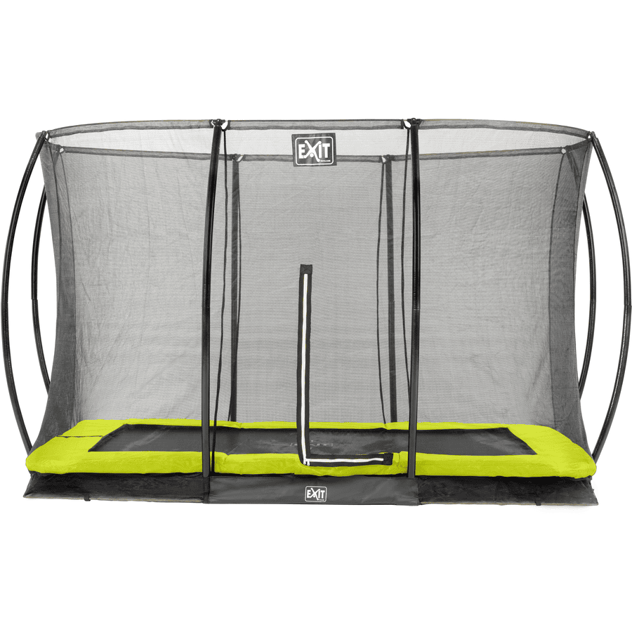 EXIT nedgravet trampolin silhouet rektangulær 244x366 cm med sikkerhedsnet - sort
