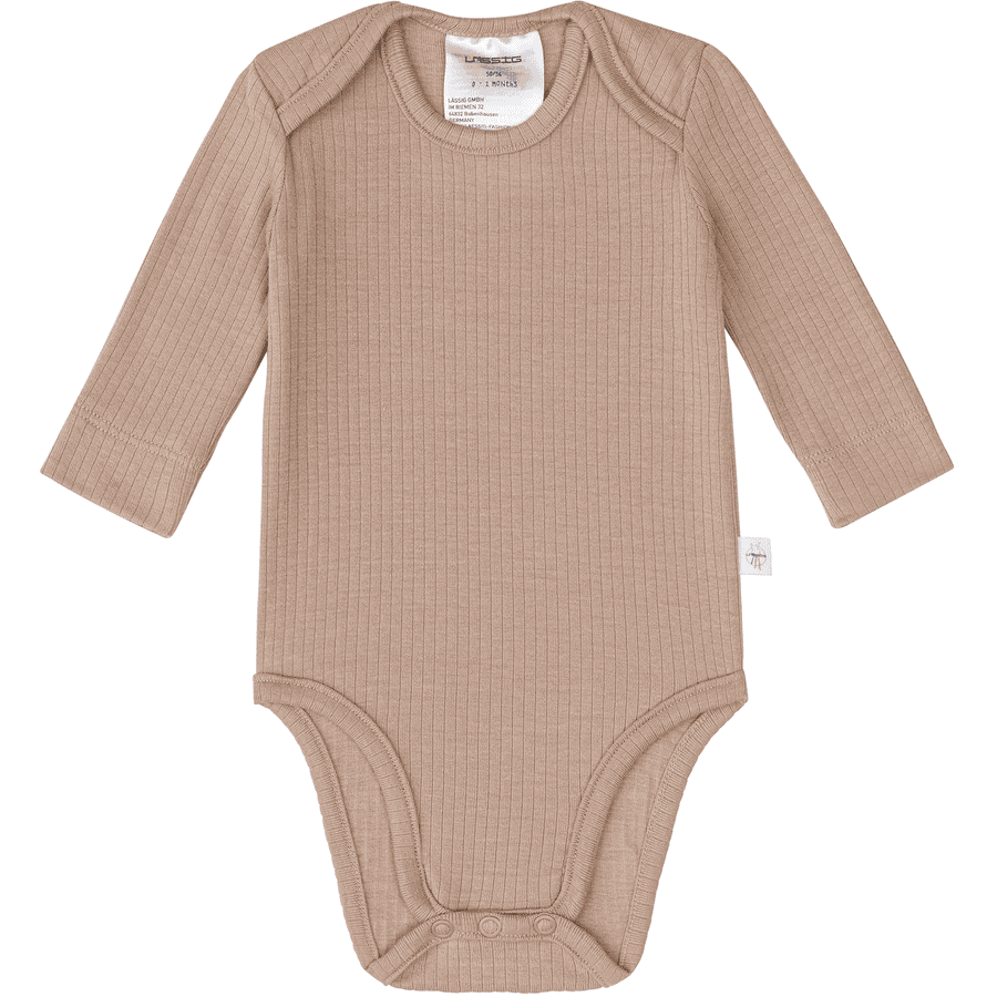 LÄSSIG Vauvan bodysuit pitkähihainen ribbed ruskea