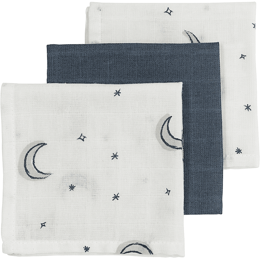 MEYCO Langes bébé mousseline Moon Indigo lot de 3