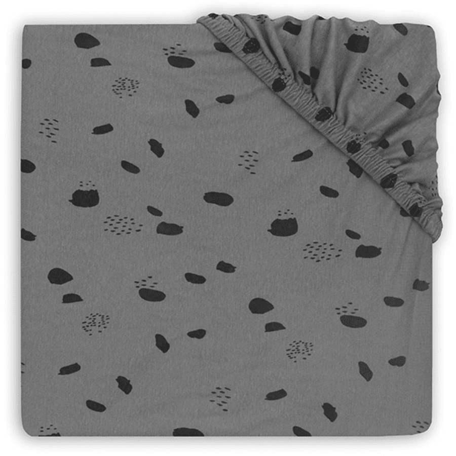 jollein Jersey Spannbettlaken Laufstallmatratze Spot storm grey 75 x 95 cm 
