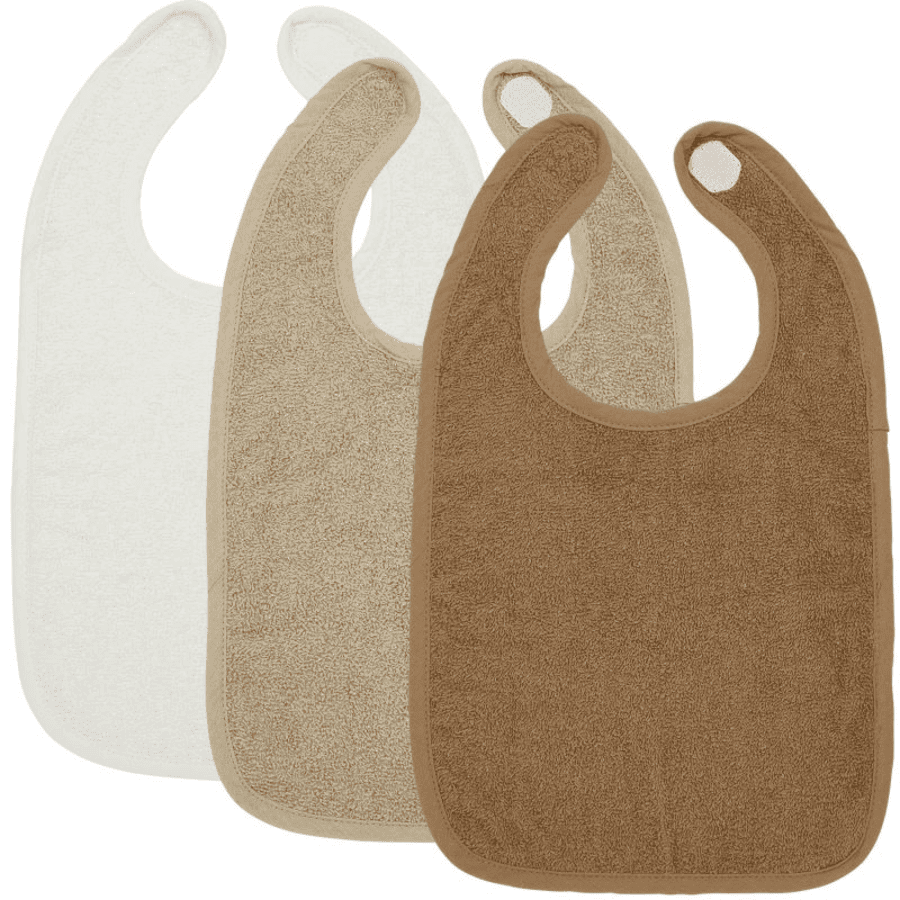 MEYCO Bavoir bébé scratch éponge Uni Offwhite/Sand/Toffee lot de 3