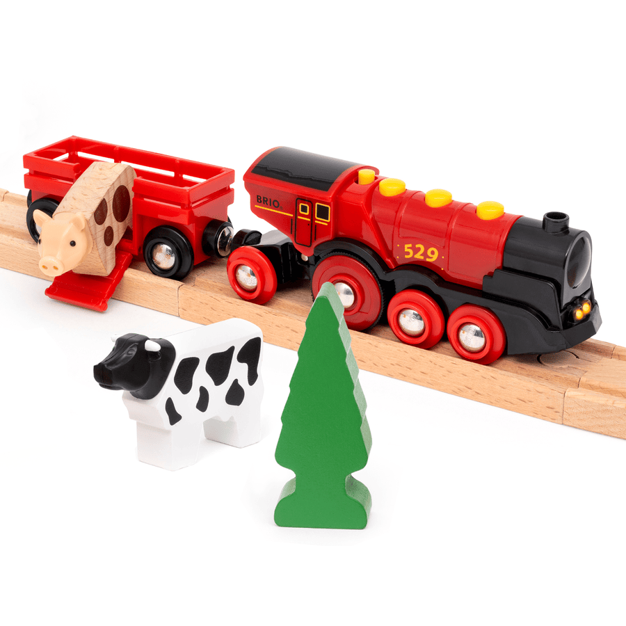 BRIO® WORLD Wooden Railway Red Lola Farm Train Set