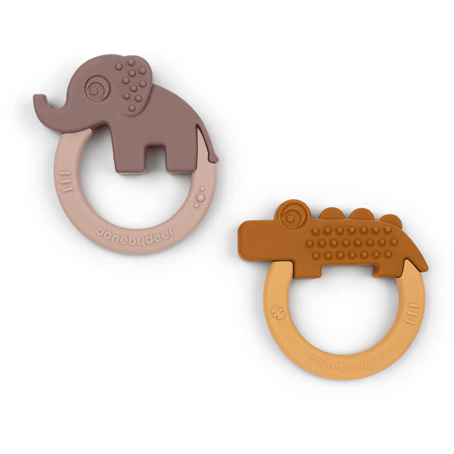 Done by Deer ™ 2-pack Deer friends Sinappi keltainen/vaaleanpunainen