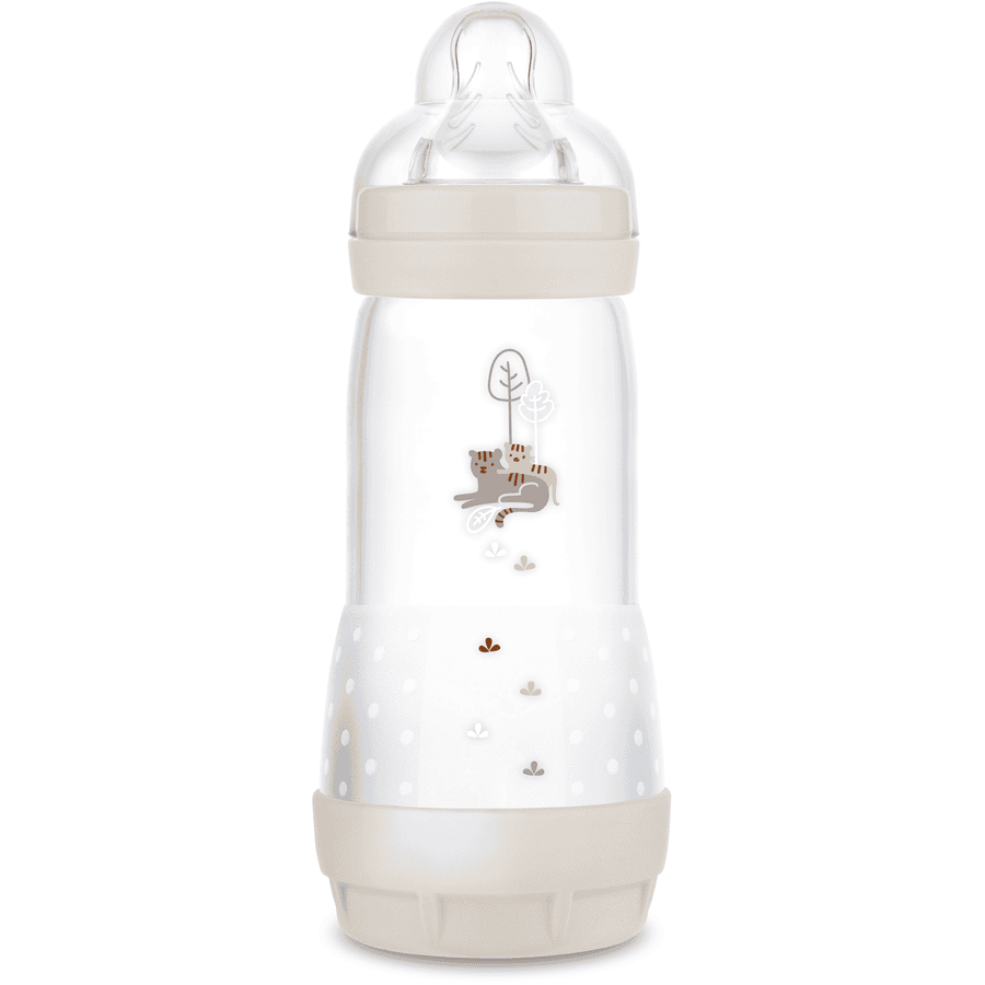 MAM Biberón Easy Start Anticólico mate 320 ml a partir de 0 meses, Tiger 