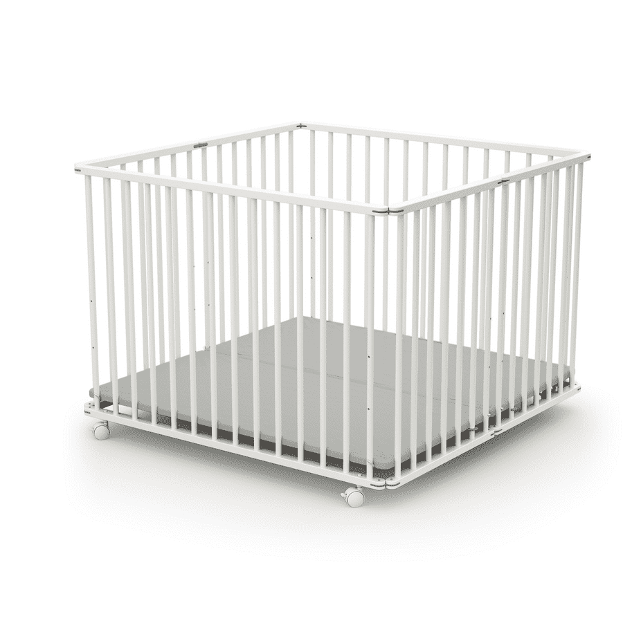 WEBABY Box pieghevole in faggio bianco 100 x100 cm