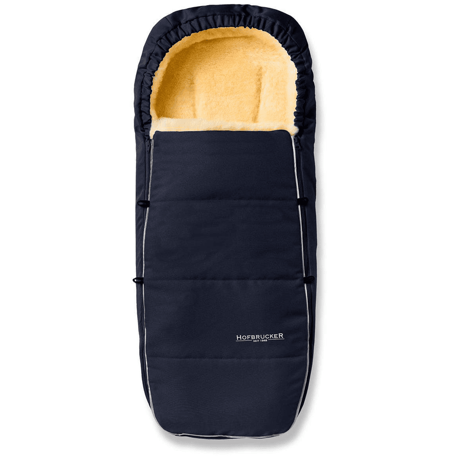 Hofbrucker Kinderwagen Lammfell Fußsack Alaska Navy Blue