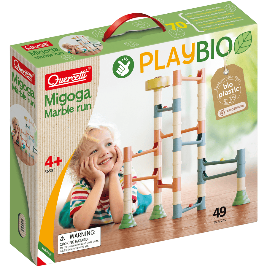 Quercetti PlayBio Migoga Run bioplastic knikkerbaan (49 stuks)