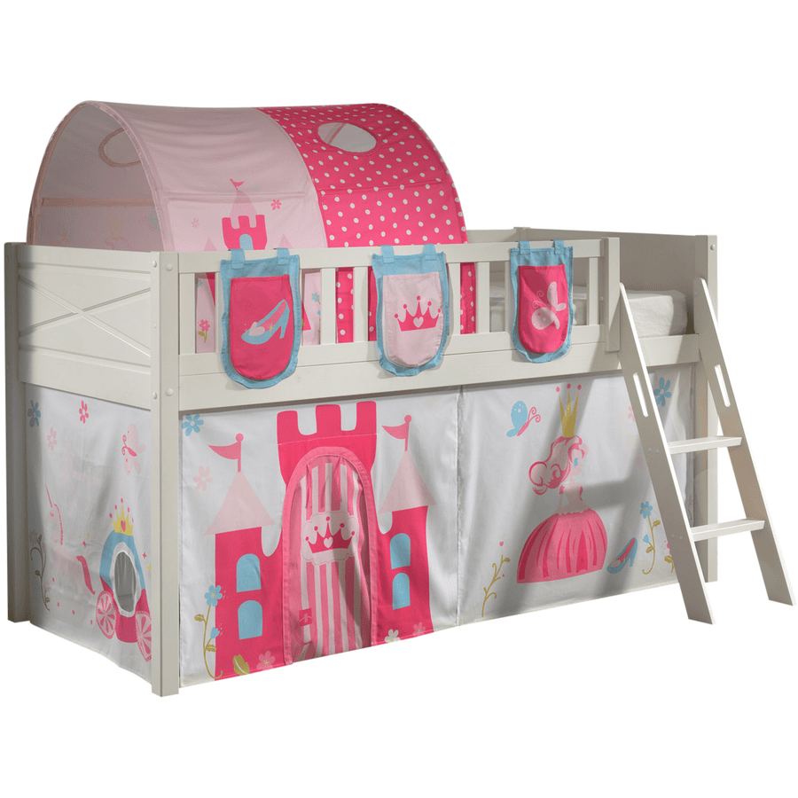 VIPACK Spielbett SCOTT 90 x 200 cm Princess 3-teilig weiß