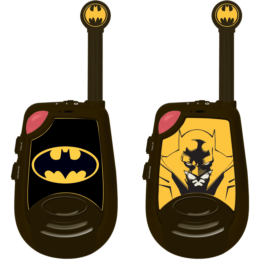 LEXIBOOK Batman Walkie-Talkies bis zu 2km Reichweite mit  Morse-Licht-Funktion und Gürtelclip