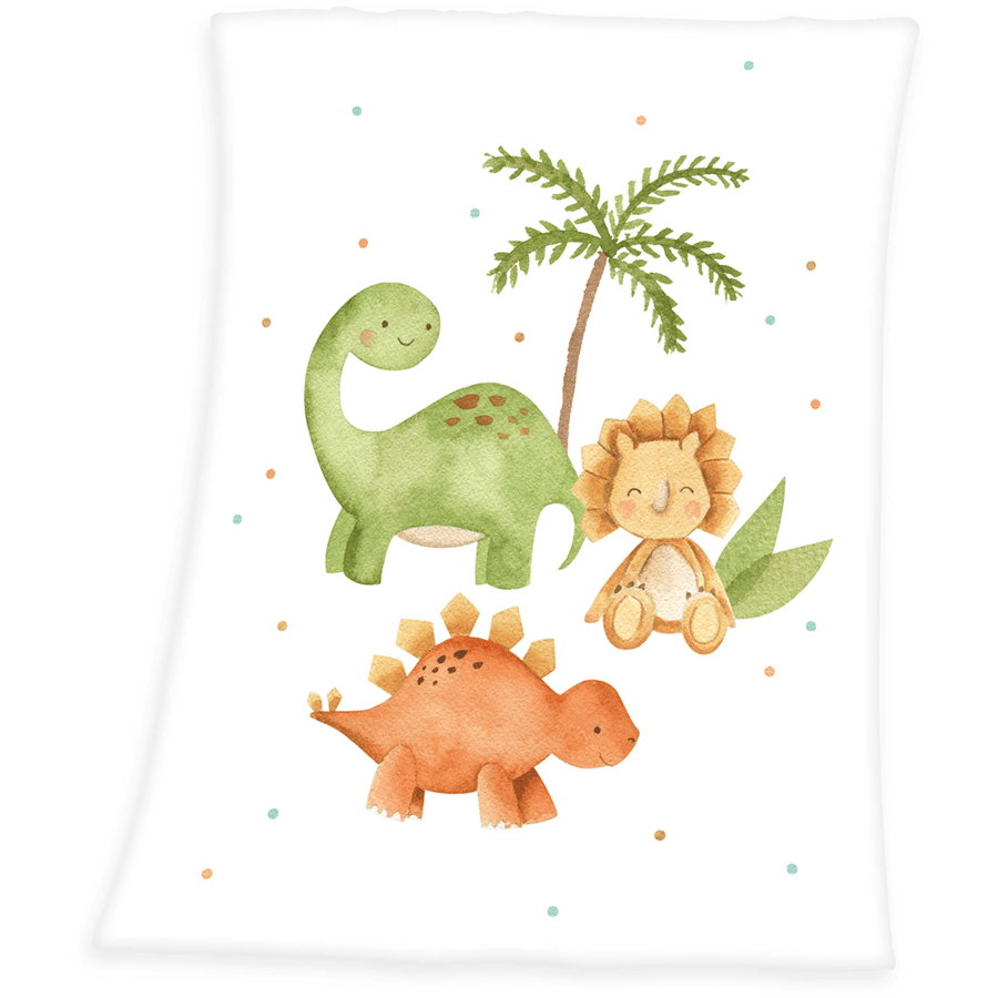 babybest® Microfaser-Flauschdecke Dinos 70 x 100 cm