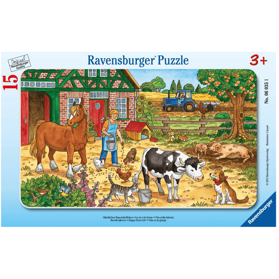 Ravensburger Rahmenpuzzle - Glückliches Bauernhofleben 15 Teile