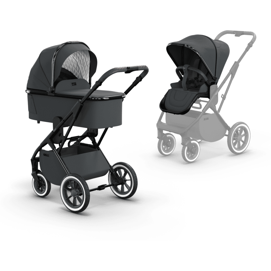 Goneryl zoon plotseling MOON Combi kinderwagen Rocca Edition Plus black chroom antraciet |  pinkorblue.nl