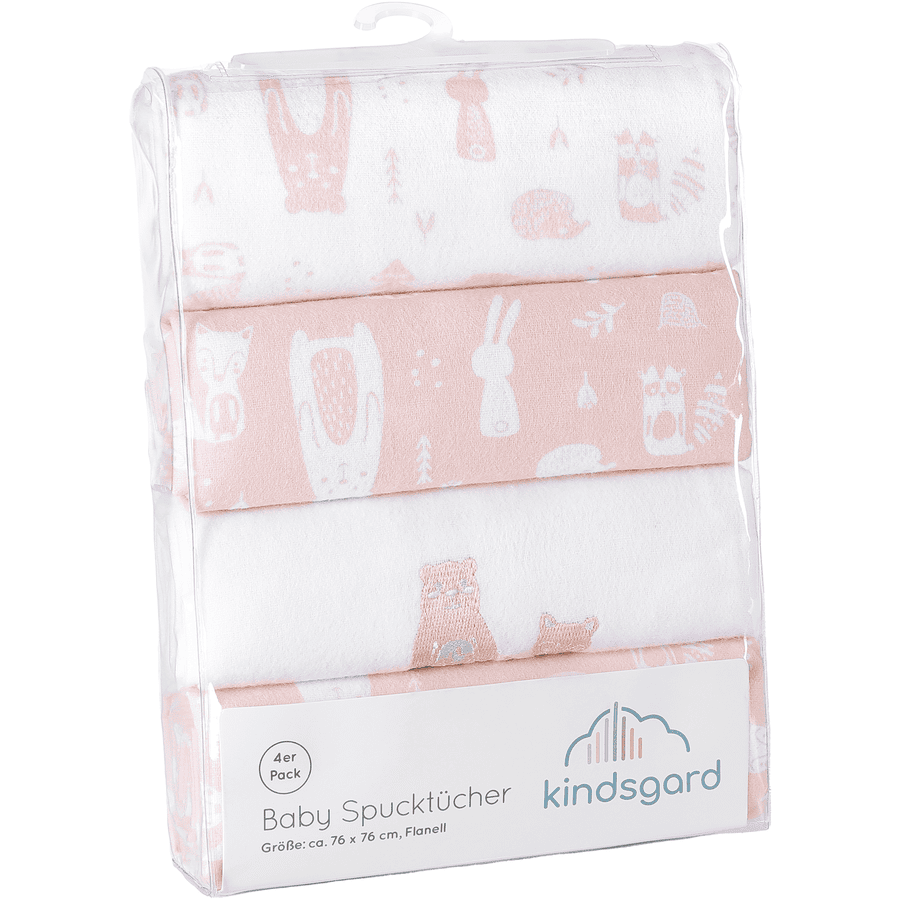 kindsgard Spuugdoeken handklad 4-pack roze
