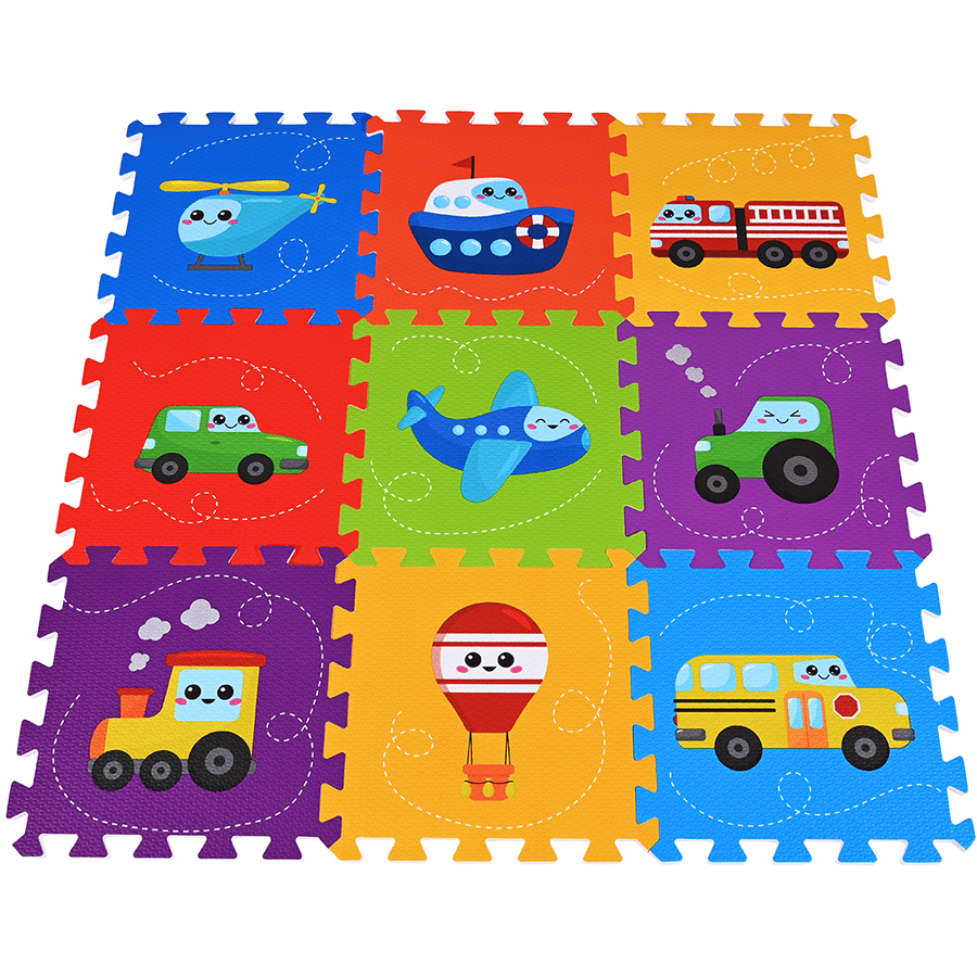 knorr toys® Tappeto puzzle veicoli, 9 pezzi