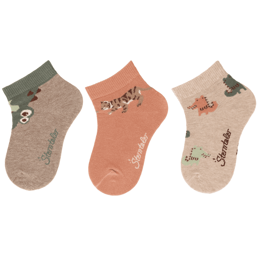 Sterntaler Calcetines cortos 3-pack animales marrón melange 