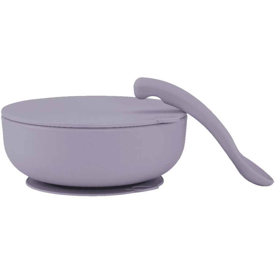 lille VILDE Ciotola e cucchiaio in silicone viola