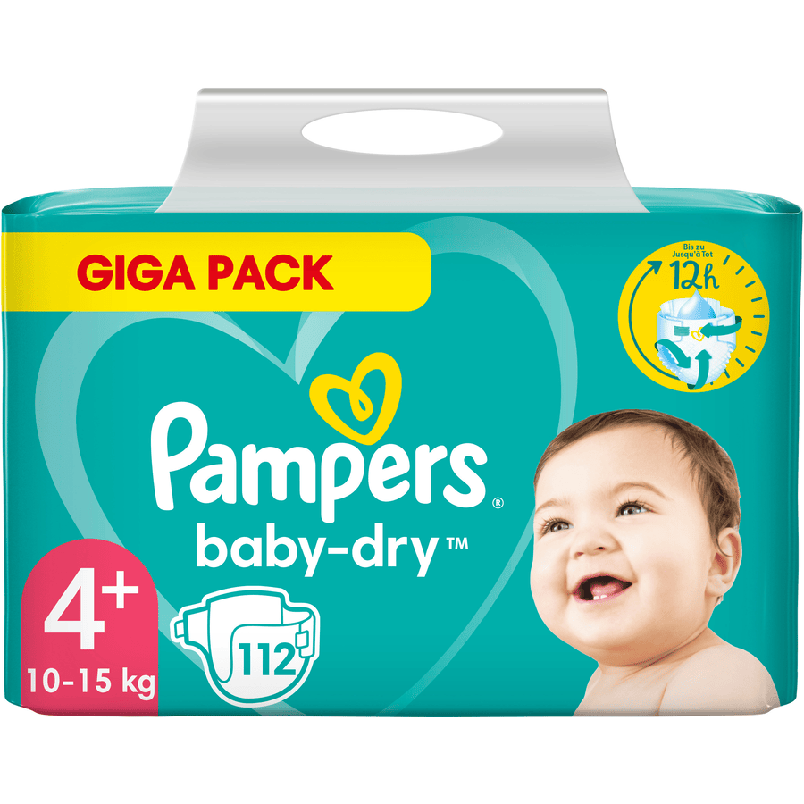 informatie kans Voorschrift Pampers Baby Dry, Gr.4+ Maxi Plus, 10-15kg, Giga Pack (1x 112 luiers) |  pinkorblue.nl
