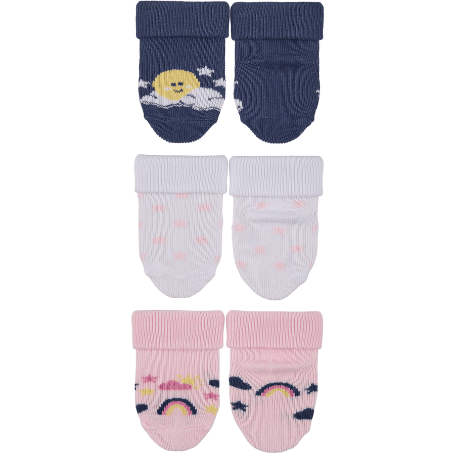 Sterntaler First Baby Socks 3-Pack Zon Blauw