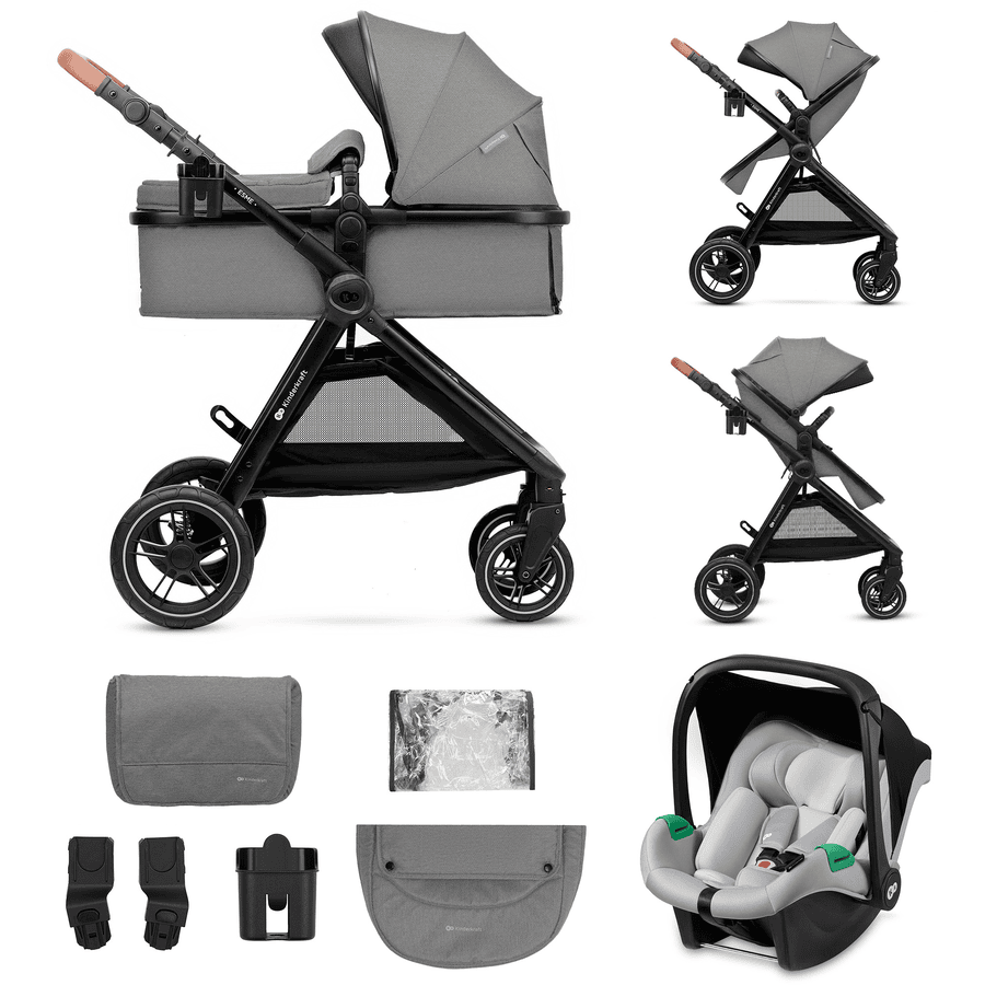 Kinderkraft kombinovaný kočárek ESME 3v1 2024 Moonlight grey