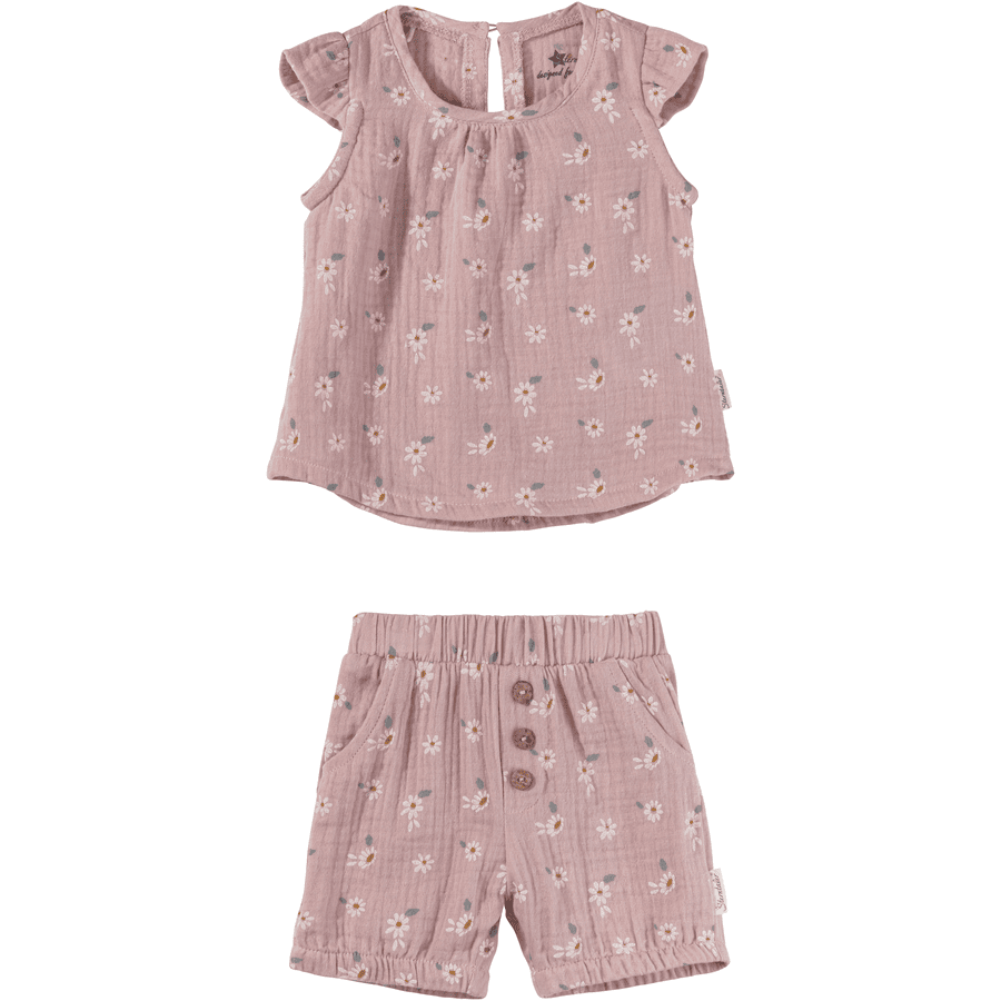 Sterntaler Set Shirt mit Hose Blümchen samtroa