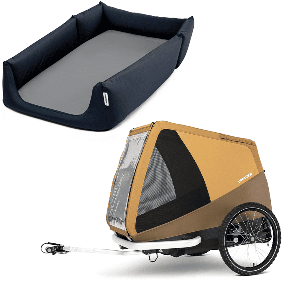 CROOZER Remorque de vélo pour chien Dog Mikke Sundown yellow, panier chien Moonlight black