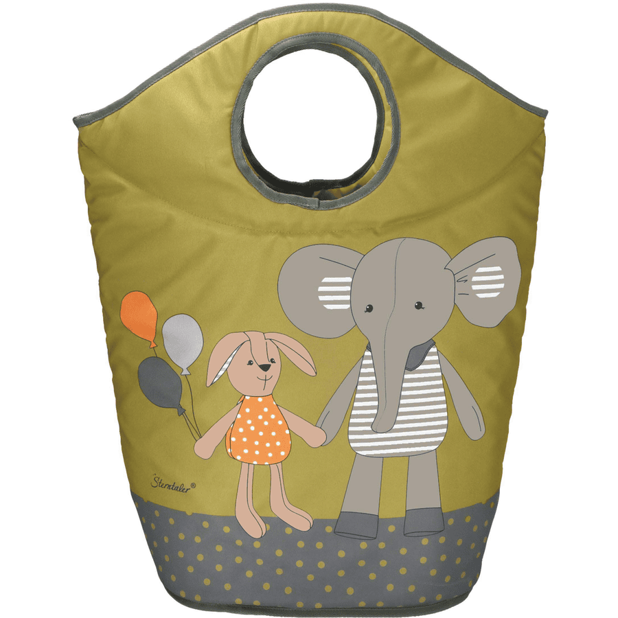 Sterntaler Panier de rangement enfant Eddy + Happy vert foncé