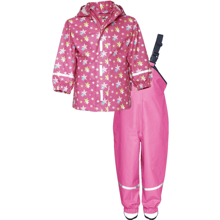 Playshoes Combinaison de pluie enfant étoiles rose 2 pièces