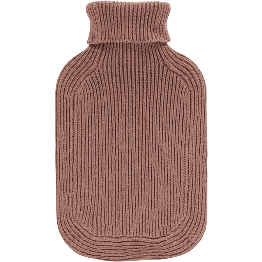 fashy ® Varmvannsflaske 2L med turtleneck strikkedeksel i brun