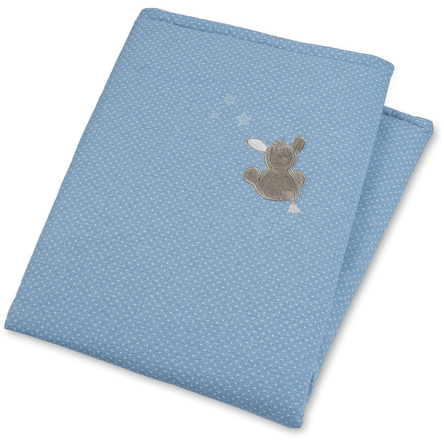 Sterntaler Couverture bébé ouatinée Emmi âne bleu 100x75 cm