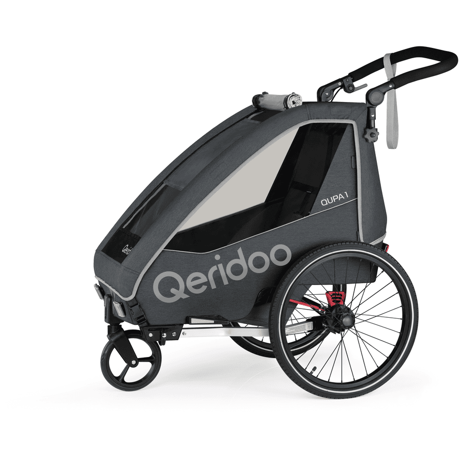 Qeridoo ® Remolque para bicicleta QUPA 1 gris Colección 2023