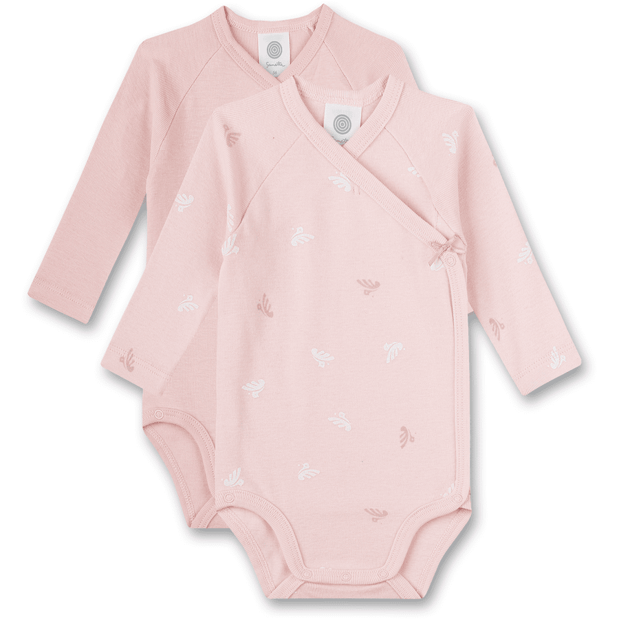 Sanetta Wrap-around bodysuit dobbeltpakke butterfly pink