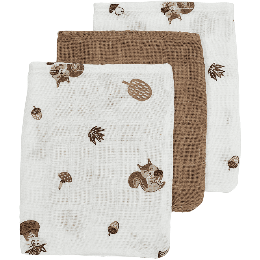 MEYCO Pesulaput 3-pack Musliini Forest Animals Toffee