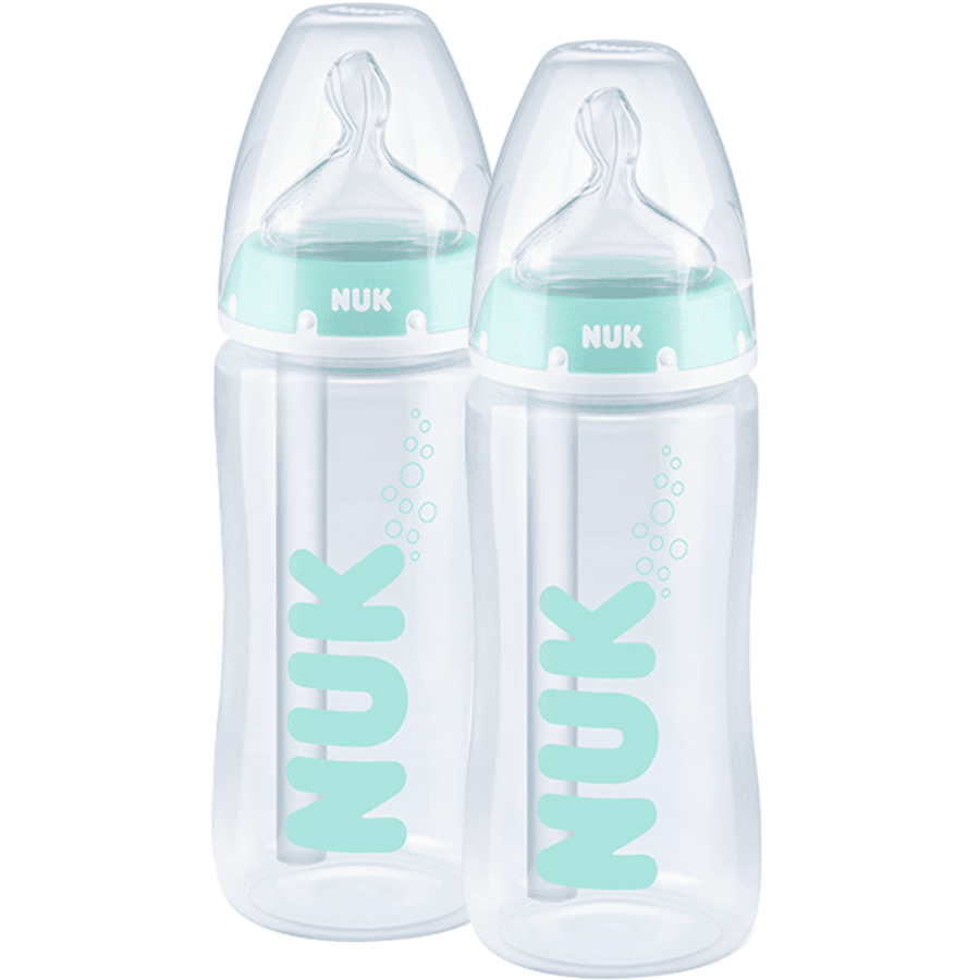 NUK Babyflaska First Choice ⁺ Anti-Colic 300 ml, temperatur Control i dubbelförpackning