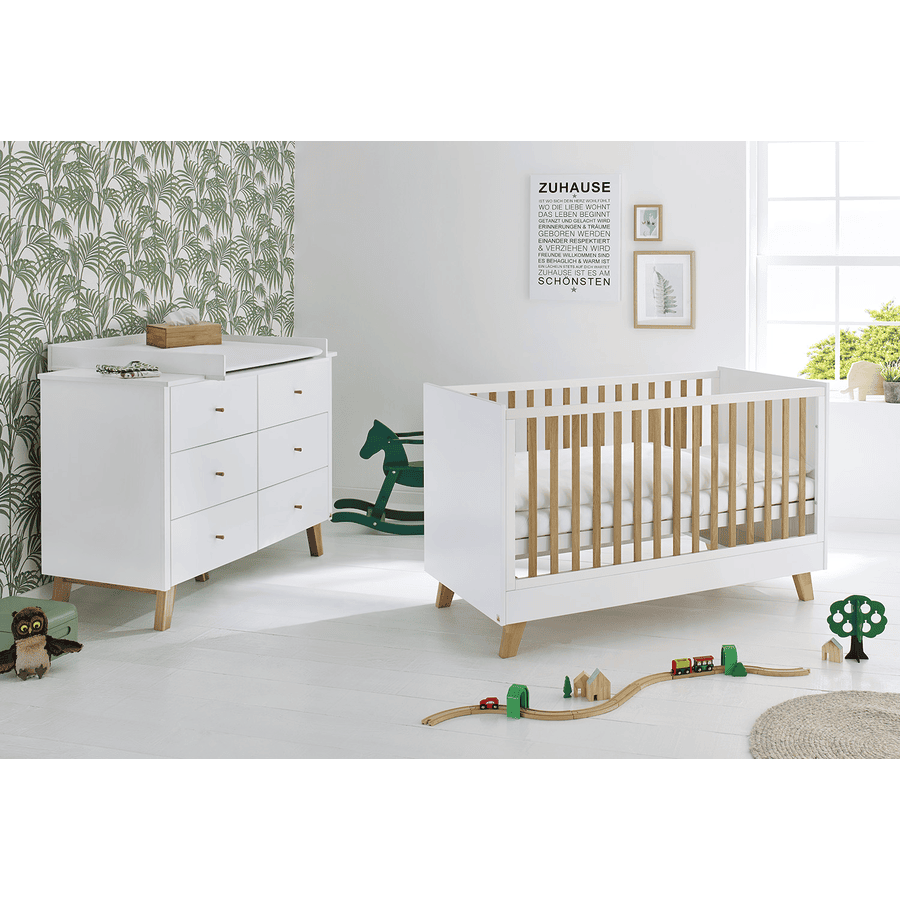 Pinolino Chambre bébé duo lit commode Pan bois 70x140 cm