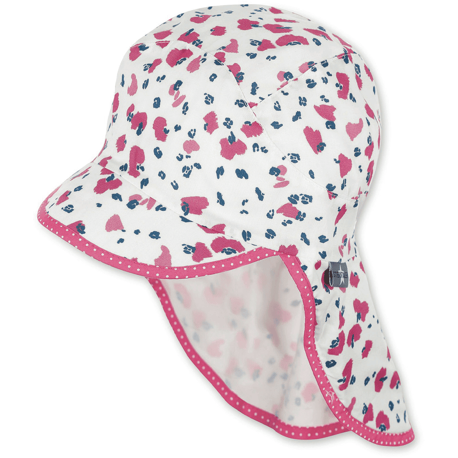 Sterntaler gorra de pico con protección de cuello blanca