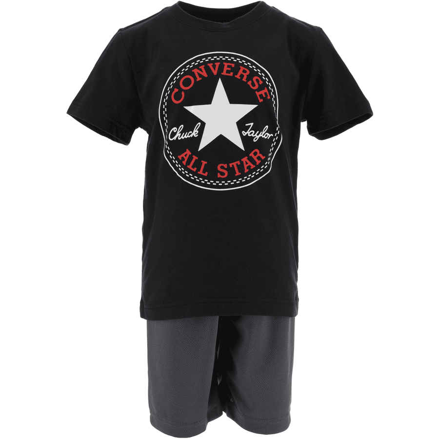 Converse Set T-shirt en shorts zwart/grijs