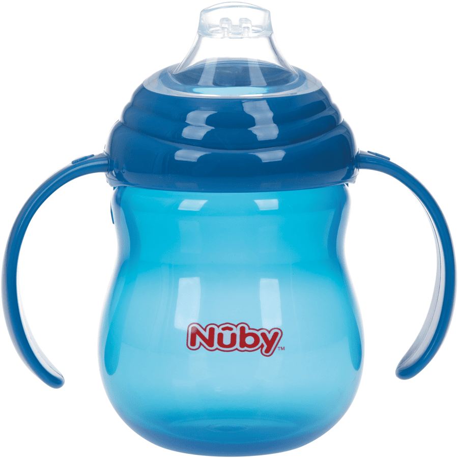 No-Spill Kubek ze słomką do picia Nûby 270 ml od 6 miesięcy w kolorze niebieskim