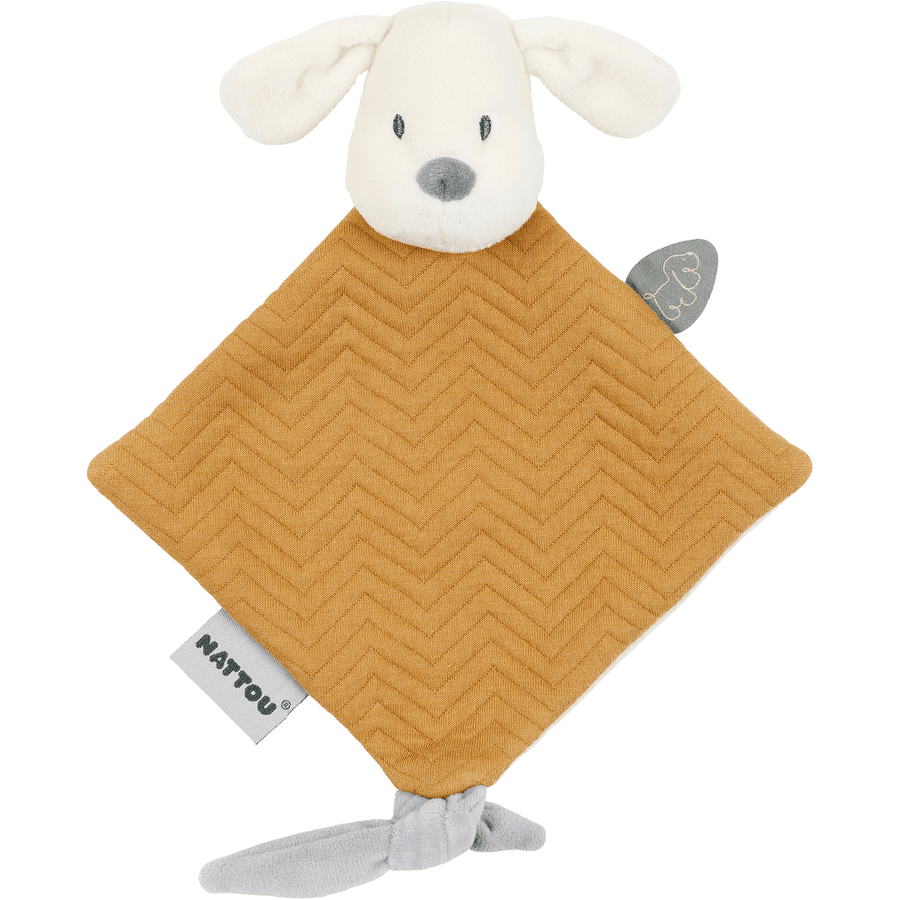 Nattou Charlie Mini knuffel sjaal Jacquard Caramel