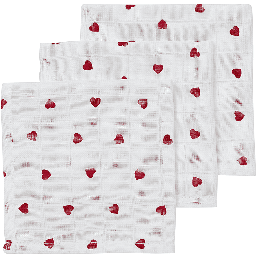 Meyco heart Pussiliinat 3-pack Makea punainen 30 x 30 cm