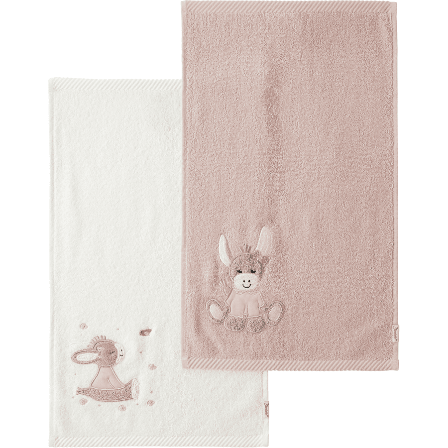 Sterntaler Barnehåndkle Tvillingpakke 50 x 30 cm Emmi Girl myk rosa