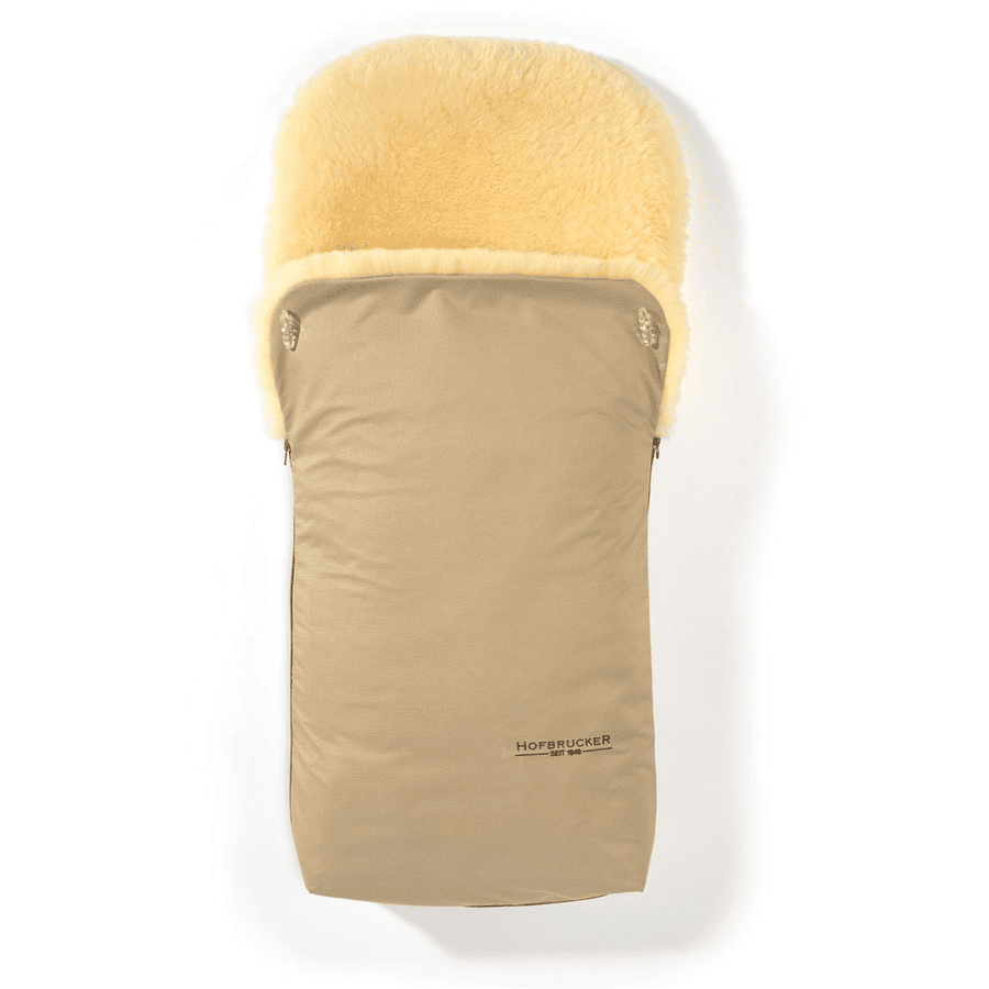 Hofbrucker Barnevognsfodpose i lammeskind Putzi Made in Germany beige