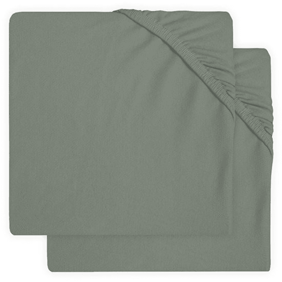jollein Jersey Spannbettlaken 2er-Pack ash green 60x120 cm