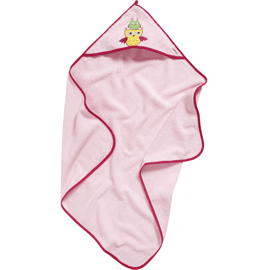Playshoes Frottee-Kapuzentuch Eule rosa