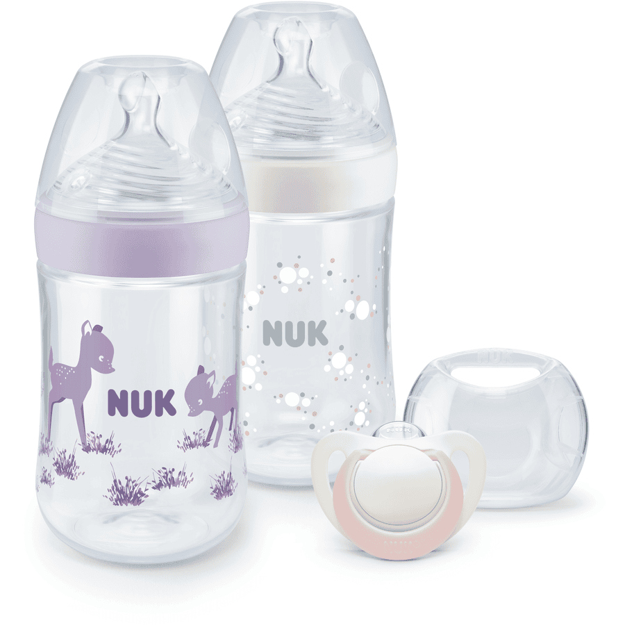 NUK Startovací sada Nature Sense Twin s teplotou Control , ve fialové barvě.